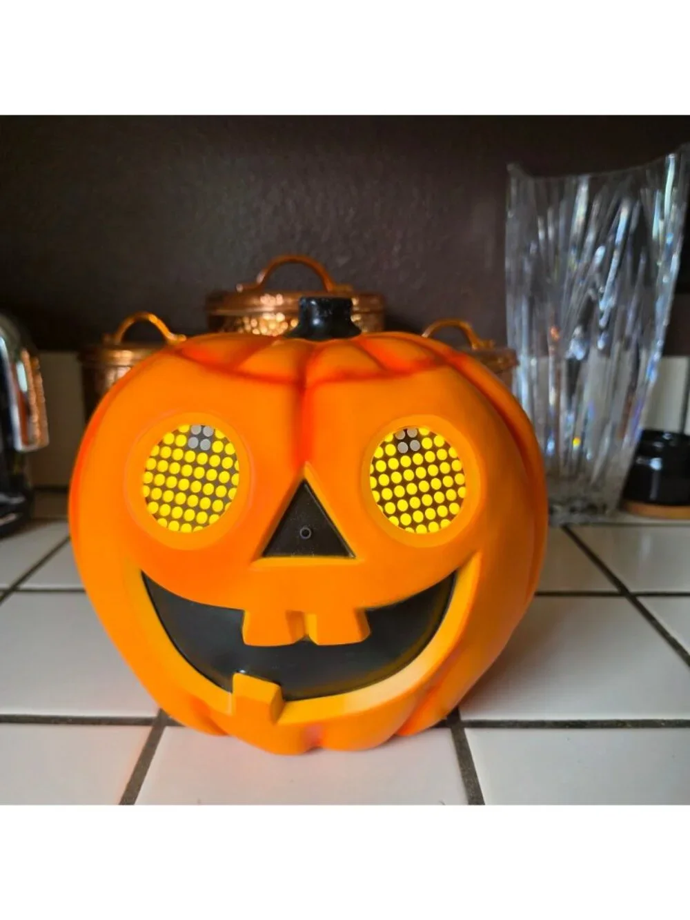 Vintage Seasonal Visions Talking Jack O Lantern Pumpkin Moving Eyes Tested Works